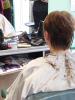 Cutting the hair into the style